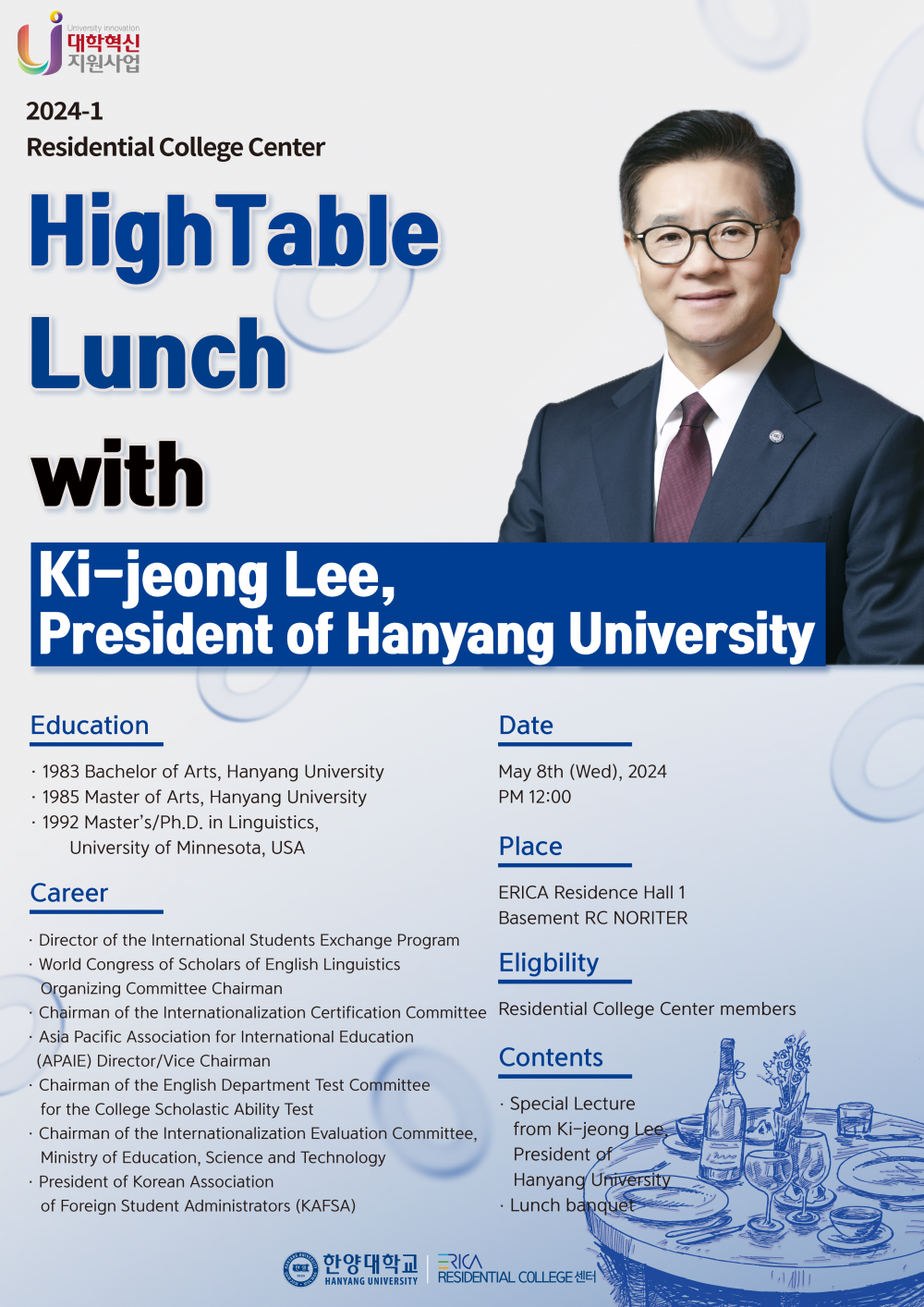 High Table Lunch with President of Hanyang University